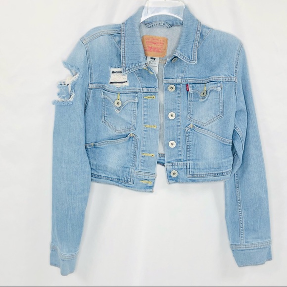 Levi's Jackets & Blazers - Levi's Crop Distressed Denim Jacket